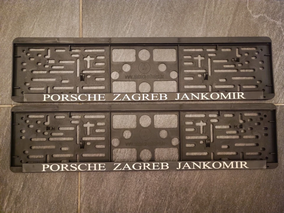 Porsche license plate frame Euro Europe Croatia Zagreb Jankomir (2) - Image 1 of 1