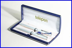 telepen 1970er DESIGN Kugelschreiber Patronen Füller SET Silver Plated - Bild 1 von 6