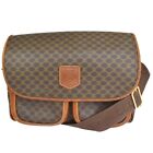 CELINE Logo Macadam Pattern Shoulder Bag PVC Leather Brown Italy Gold 69YB823