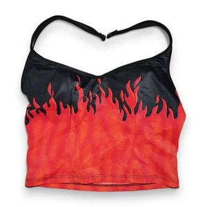 Vintage Carabella Heatwave Tankini Größe 15/16 Fire Flames Bund Schwimmen Oberteil Neu aus altem Lagerbestand - Bild 1 von 7