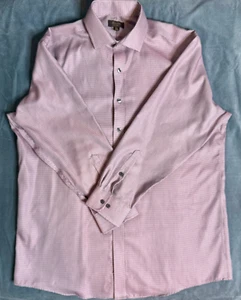 Tasso Elba Shirt Mens Large Regular Fit Non Iron Button Houndstooth Long Sleeve - Picture 1 of 7