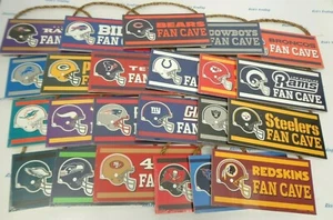 NFL Fan Cave 10" x 5" .25" Hanging Rope Wood Sign by Wincraft - Picture 1 of 25
