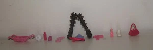Barbie accessories lot used Shoes purse combs water bottle tray crown - Picture 1 of 7