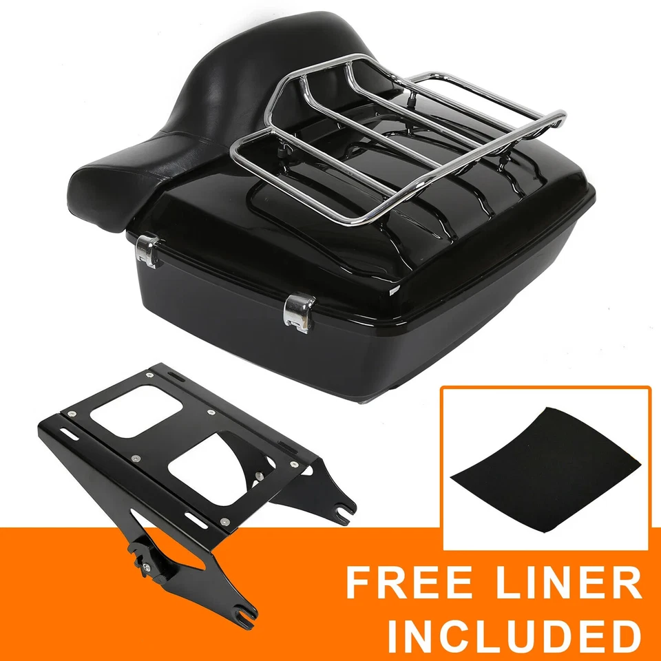 King Trunk Backrest Rack Pack For Harley Davidson Touring Street Road Glide 14+ - Image 1 of 4
