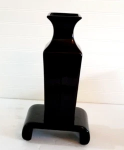 Vintage Haeger Vase 4438 Art Deco Pottery Black Riser Stand Base 3292 - Picture 1 of 18
