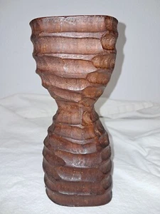 Vintage African Wood Pedestal Hand Carved Sculpture 8" Collectible Art - Picture 1 of 6