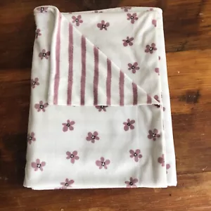 Manta Floral Lila & Jack Bebé Niñas Rosa Malva Blanco Minky Rayas Flor Suave - Imagen 1 de 5