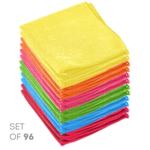 Microfiber Cleaning Cloths, 96 Pack Car & Home Towels Rags No Scratch -12" x 12" - Picture 1 of 25