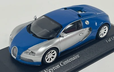 1/43 Minichamps Bugatti Veyron Centennaire 2009 Chrome / Blue  400 110850  BK071 - Image 1 of 4