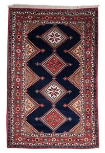 Handmade Vintage Persian Afshaar Rug 6.4' x 9.9' (198cm x 302cm), 1950s - 1C1116 - Picture 1 of 13