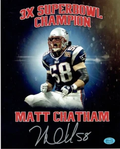 Matt Chatham New England Patriots Autographed 8x10 Photo Full Time coa - Picture 1 of 2