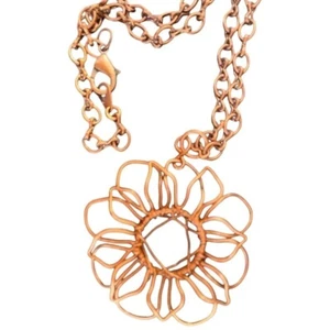 Daisy Necklace Twisted Copper Wire  Boho Chic Granny Core Handmade Artisan - Picture 1 of 5