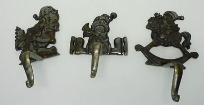 Lote de 3 Medias de Hierro Fundido Grandeur Noel De Colección Percha Papá Noel Muñeco de Nieve Foto 1 de 4