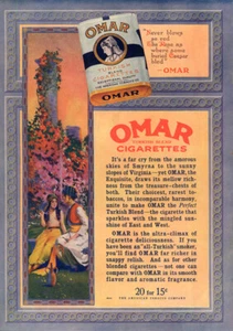 Never blows so red The Rose: Omar Cigarettes ad 1915 CL - Picture 1 of 1