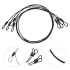  4 Pcs Wire Rope Picture Hanging Cable Black Leash with Spring Electric