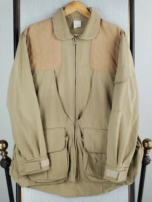 VTG CABELAS Size Medium Made in USA Mens Cotton Poplin Khaki Hunting Jacket Coat - Image 1 of 4
