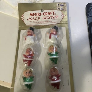 6 Vtg Merri-Craft Christmas Jolly Sextet Ornament Craft NOS Rare Item Hong Kong - Picture 1 of 7