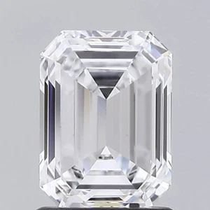 1.5 Ct D/VVS1 Grade IGI Certified Lab Created Emerald Cut Diamond for Rings - Picture 1 of 7