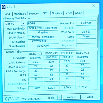 K6VDX7-MIE Kingston 8GB 1RX8 PC4-3200AA 3200Mhz SO-DIMM Laptop/Mini Memory - Image 1 of 3