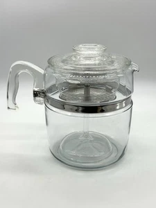 Vintage Pyrex Flameware Glass Percolator 9 Cup Coffee Pot Complete 7759 B - Bild 1 von 9