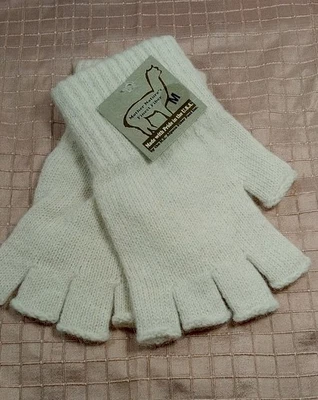 NEAFP ~ Alpaca Fingerless Gloves MED.Mother Nature’s Finest Fiber ECRU NEW/TAGS - Image 1 of 4