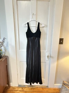 Vintage 90s Moda Intl Velvet Silk Gown Sleek Sexy - Bild 1 von 4