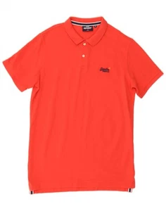 SUPERDRY Mens Polo Shirt Large Red Cotton RD07 - Picture 1 of 3