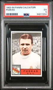 FERENC PUSKAS 1963-64 PANINI CALCIATORI RARO ESPALDA EN BLANCO PSA 5 SUPERESTRELLA DE FÚTBOL - Imagen 1 de 2