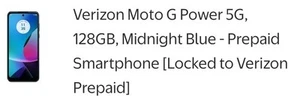 Verizon Prepaid Phone - Moto G Power 5G 128GB MOTXT2415VPP 8GB RAM - Picture 1 of 2