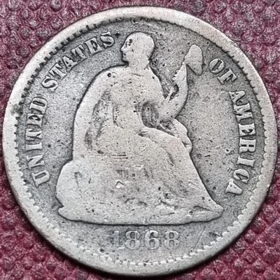 1868 S Seated Liberty Half Dime 5c Circulated #96042 - Image 1 of 2