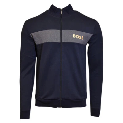 Chaqueta de chándal Hugo Boss para hombre con cremallera completa manga larga azul oscuro Foto 1 de 3