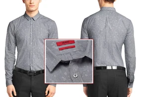 HUGO BOSS Men's Ero Slim Fit Plaid Graphic Print Button-Up Shirts NEW NWT $195 - Picture 1 of 6