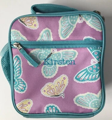 POTTERY BARN KIDS 蝴蝶经典午餐盒 * KIRSTEN * 全新紫色 AQUA 女孩 — 第 1/3 张图片