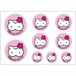 Hello Titty Adult Sticker Sheet Decal Wall Self Adhesive Vinyl A4 PS0454 - Picture 1 of 1