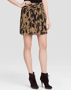 Burberry Brit Honey Brown Printed Silk Skirt $295 NWT US 6 UK 8 EU 40 - Picture 1 of 9