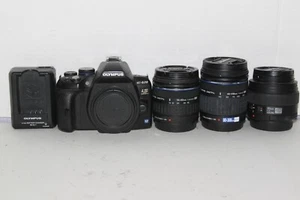 Olympus E-620 IS Camera with Lens 14-42mm, 40-150mm, and 50mm - Picture 1 of 11