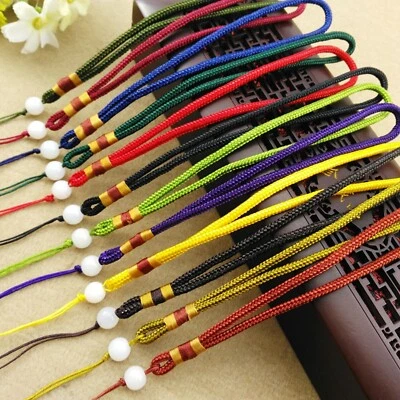 10 Stck. Gemischte Farben Geknotet Weiß Jade Perlen Hand Handgelenk Schlüsselband Riemen Schlüsselring - Bild 1 von 4