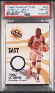 2006 Rittenhouse WNBA Tamika Catchings All Star Jersey PSA 10 White Tennessee - Picture 1 of 2