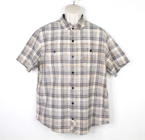Horny Toad Button Up Shirt Mens Large Plaid Short Sleeve Cotton Casual Outdoor - Picture 1 of 11