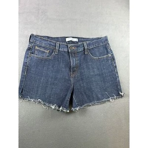 Levi's 515 Denim Jean Shorts Raw Hem Embellished Back Pocket Design sz 10 Cutoff - Picture 1 of 7