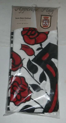 NIP Texas Rose Festival Garden Yard House Decorative Applique Flag Banner 36x54 - Image 1 of 4
