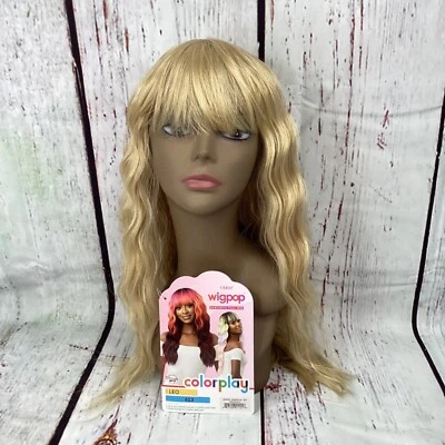 Peluca Leo 613 Rubia Platino Larga Onda Suelta con Bang Gorra Clásica Sintética Foto 1 de 4