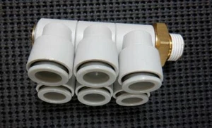 SMC KQ2ZT12-03S FTG Triple Branch Universal M Elbow KQSS59 - Lot of 5 - Bild 1 von 6