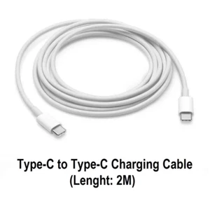 Power Charging Cable Apple MacBook Air Pro Type-C to USB-C 29W 30W 61W 87W 96W - Picture 1 of 3