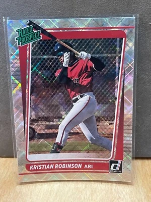 2021 Donruss Kristian Robinson Rated Prospect Diamond Holo RP8 Arizona - Image 1 of 2