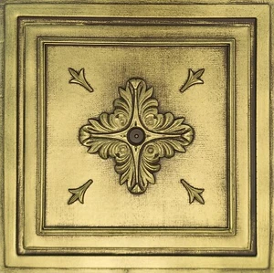 GITTERSYSTEM, Pop-In, PVC 24" x 24", Deckenfliesen BAROCK Antik GOLD SCHOKOLADE - Bild 1 von 3