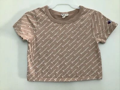 Camiseta corta Champion XS para mujer rosa ropa deportiva camiseta logotipo Heritage Foto 1 de 4