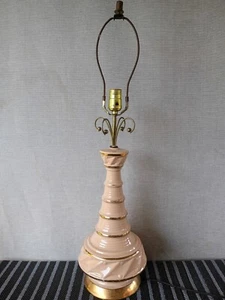 Atomic Table Lamp Mid Century Vintage Creamy Hollywood Regency Lamp Circa 1950s - Picture 1 of 11