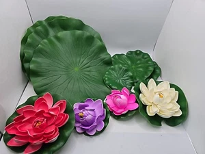 Artificial Floating Foam Lotus Flower /Water Lily Pad,Lifelike Garden Pond Decor - Picture 1 of 8