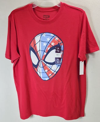 Spiderman Marvel Graphic T-Shirt Boys Size XXL 18 Red Short Sleeve NEW - Image 1 of 4